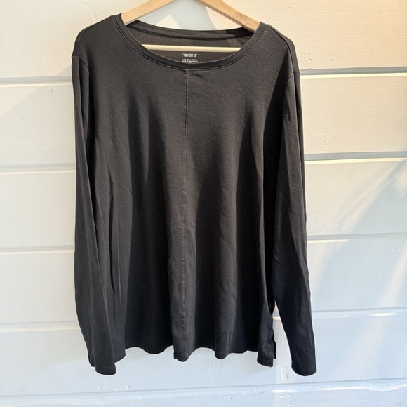 J. Jill Tops - J Jill Women XLT 100% Pima Cotton Crew Neck Tee Long Sleeve Black Relaxed Basic